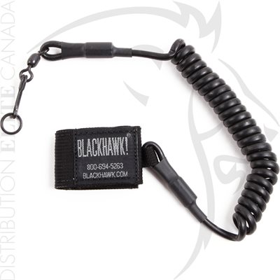 BLACKHAWK TACTICAL PISTOL LANYARD / SWIVEL BLACK