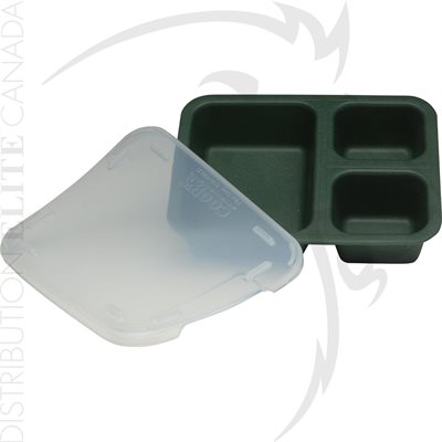 HUMANE RESTRAINT SILICONE DIVIDED COVER TRAY 3 COMPARTMENTS