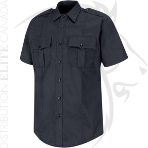 HORACE SMALL COTTON BUTTON-FRONT S / S SHIRT - DARK NAVY - N14